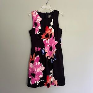 A-line Vince Camino Dress, Navy w/ Bright Florals, Size 12